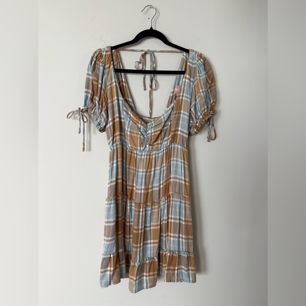 Show Me Your Mumu Maryellen Tiered Mini Dress in Georgetown Plaid - Picture 3 of 16